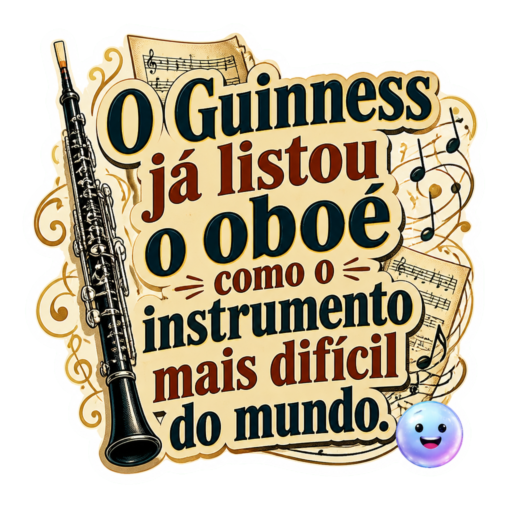 O Guinness já listou o oboé como o instrumento mais difícil do mundo.