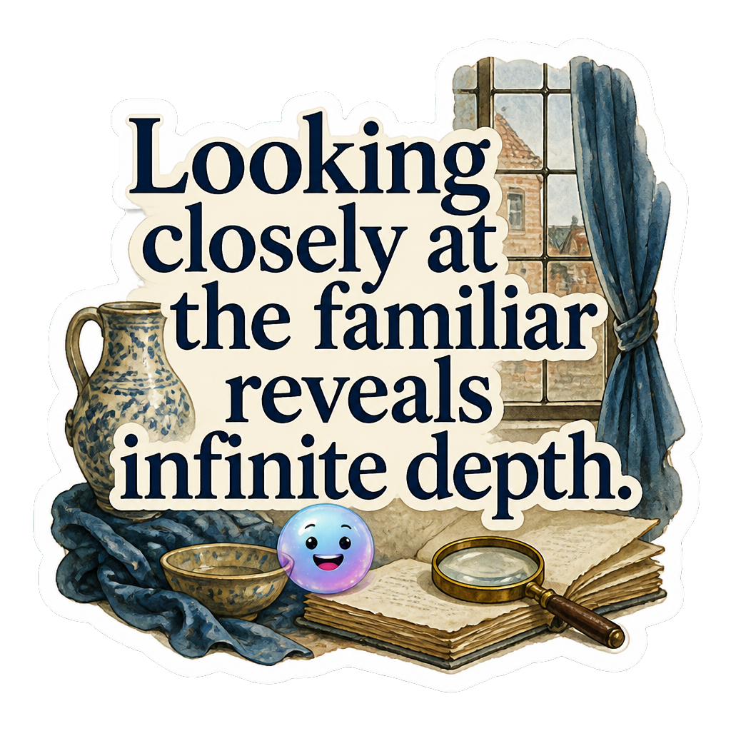 Looking closely at the familiar reveals infinite depth.
