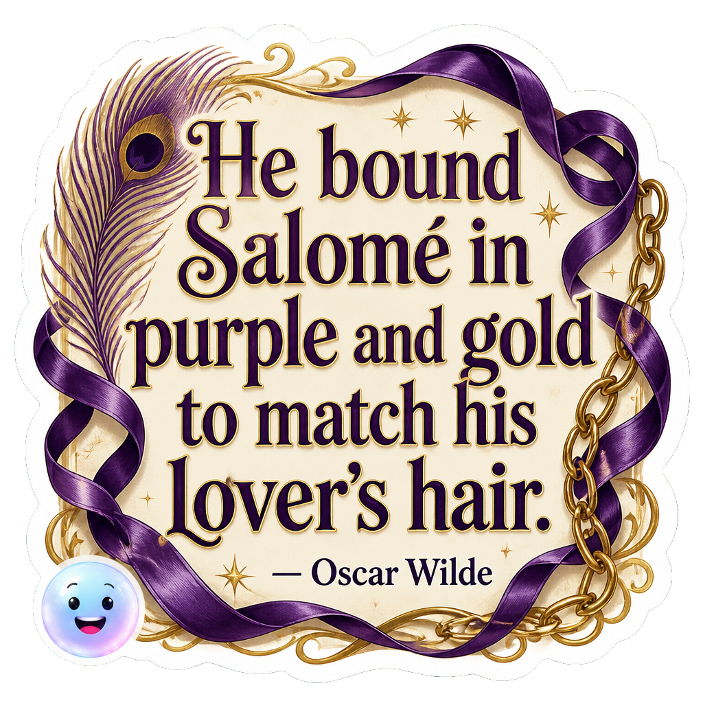 He bound Salomé in purple and gold to match his lover's hair.