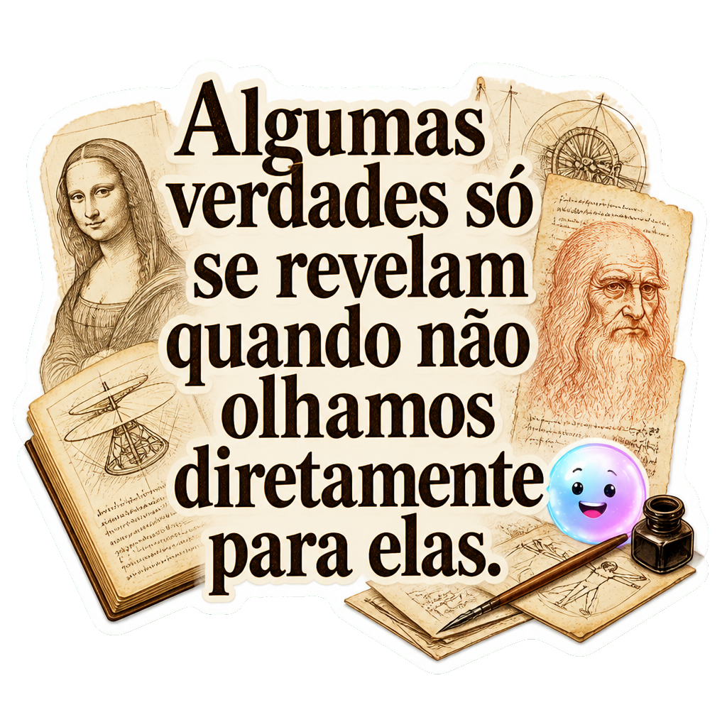 Algumas verdades só se revelam quando não olhamos diretamente para elas.