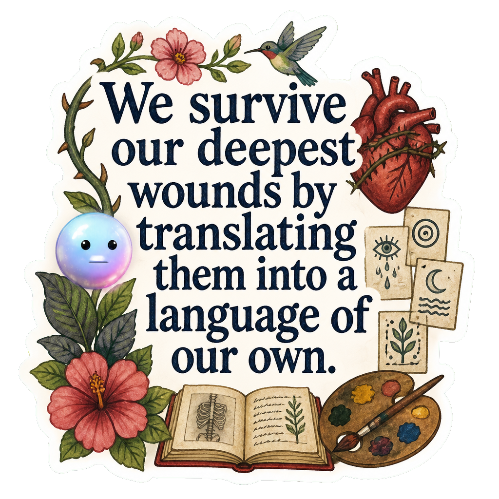 We survive our deepest wounds by translating them into a language of our own.