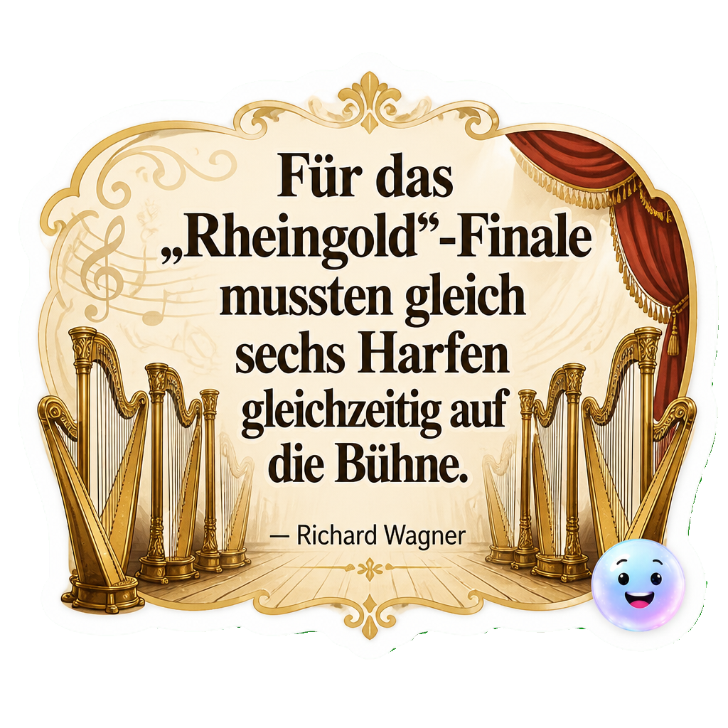 Für das „Rheingold“-Finale mussten gleich sechs Harfen gleichzeitig auf die Bühne.