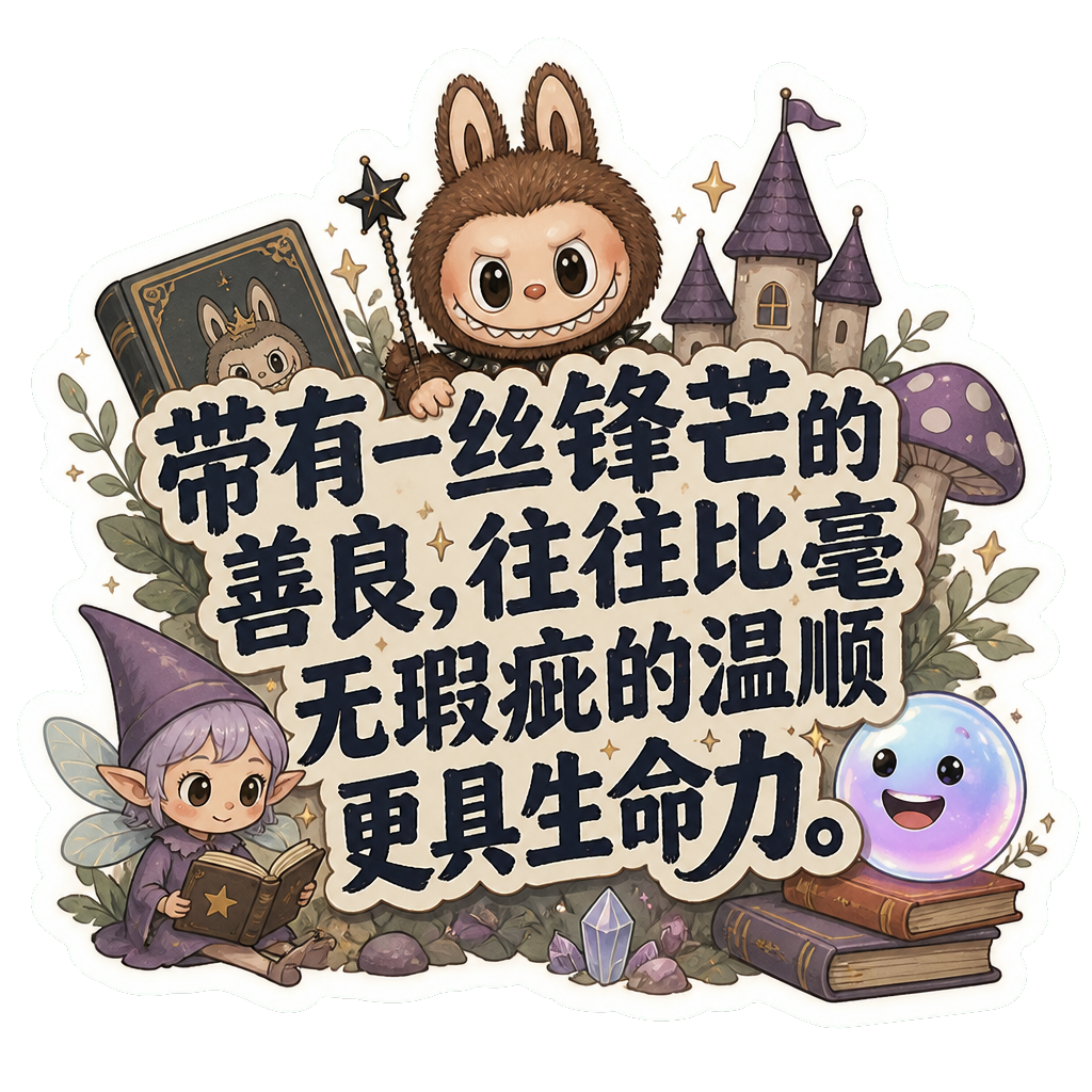 带有一丝锋芒的善良，往往比毫无瑕疵的温顺更具生命力。