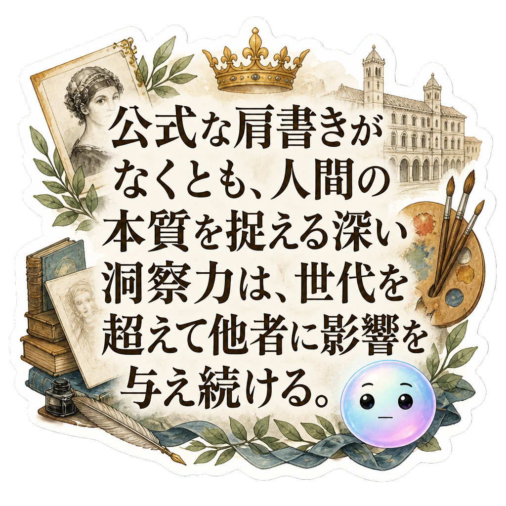 公式な肩書きがなくとも、人間の本質を捉える深い洞察力は、世代を超えて他者に影響を与え続ける。