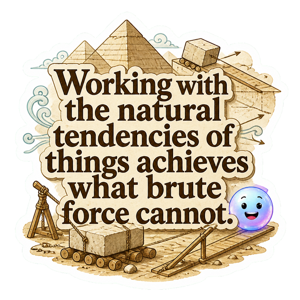 Working with the natural tendencies of things achieves what brute force cannot.