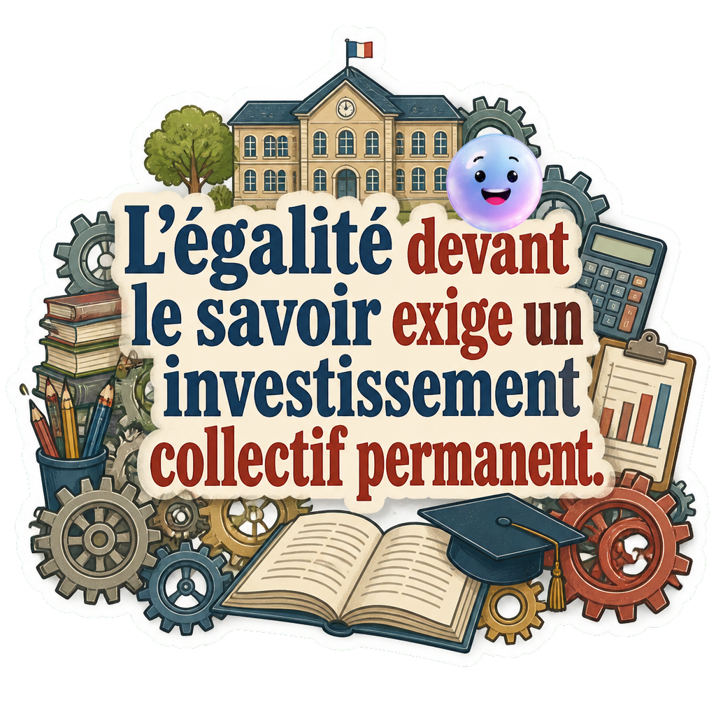 L'égalité devant le savoir exige un investissement collectif permanent.