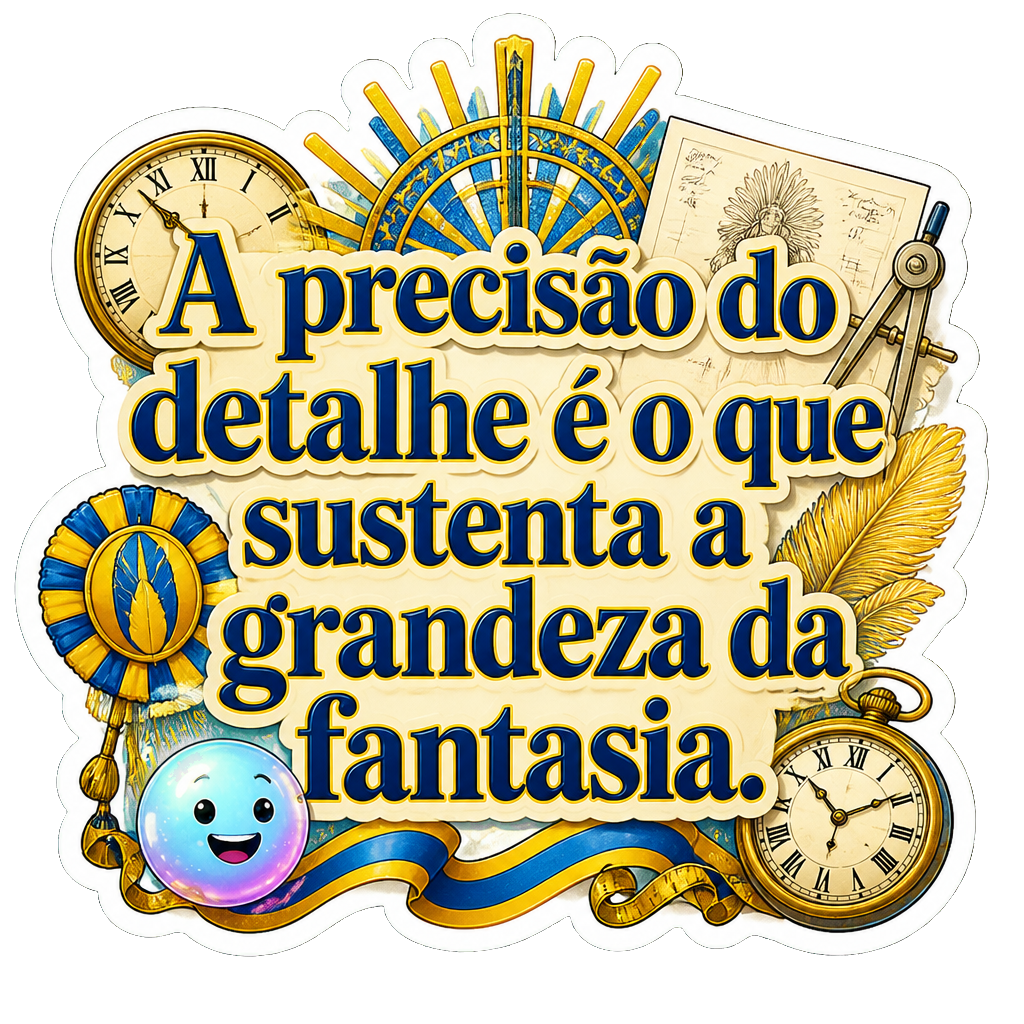 A precisão do detalhe é o que sustenta a grandeza da fantasia.