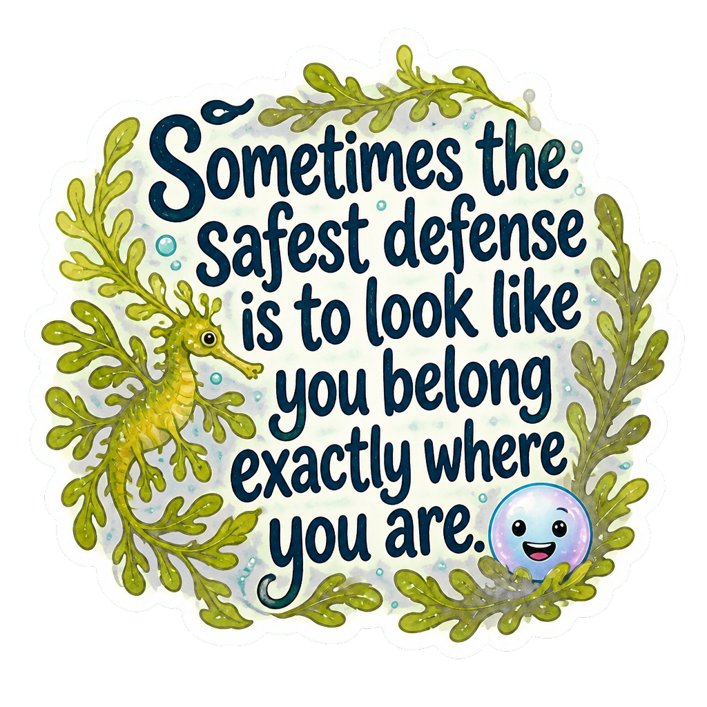 Sometimes the safest defense is to look like you belong exactly where you are.