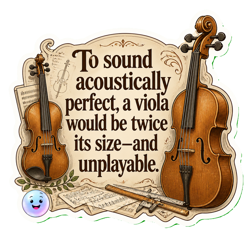 To sound acoustically perfect, a viola would be twice its size—and unplayable.