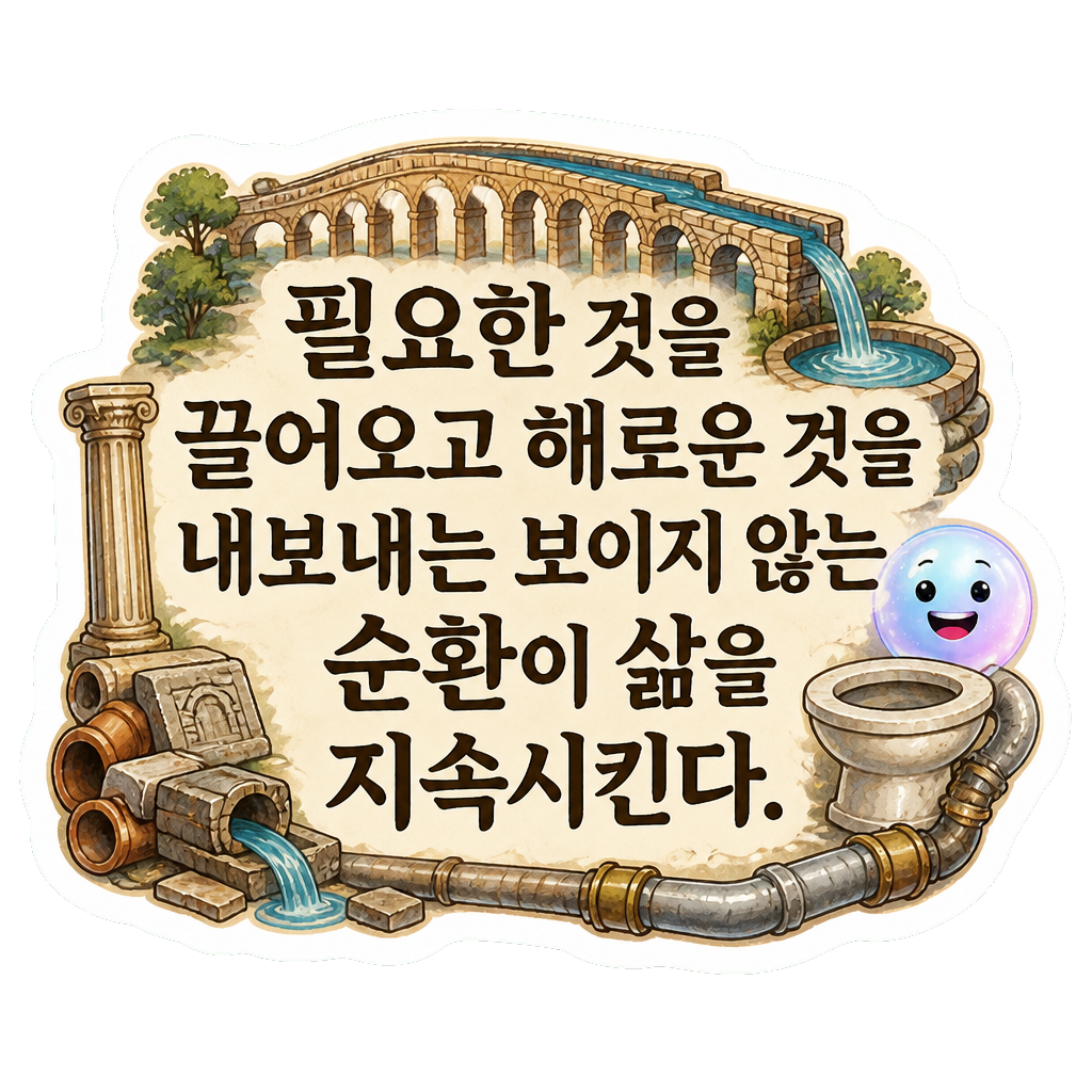 필요한 것을 끌어오고 해로운 것을 내보내는 보이지 않는 순환이 삶을 지속시킨다.