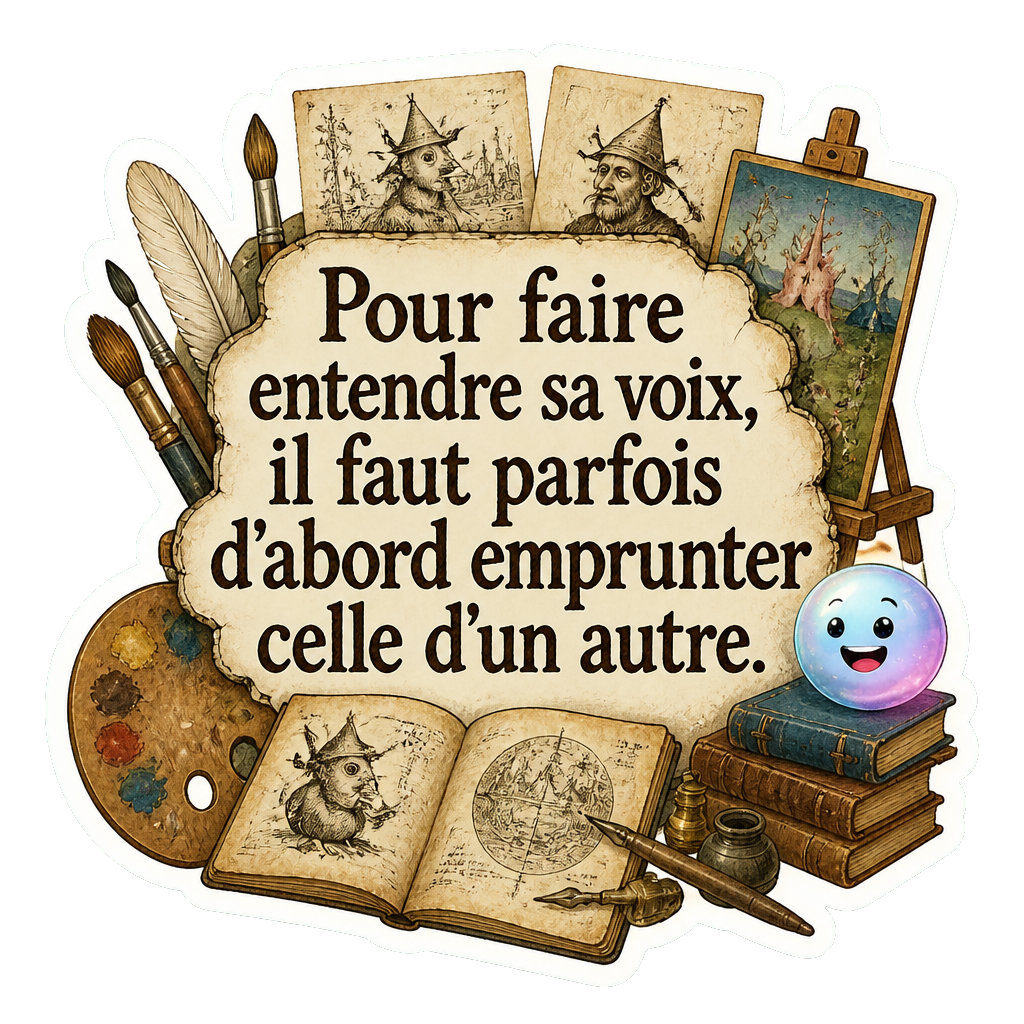 Pour faire entendre sa voix, il faut parfois d'abord emprunter celle d'un autre.
