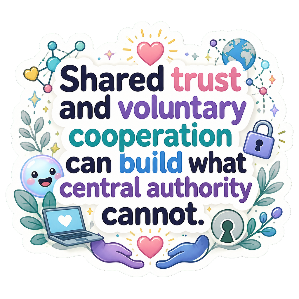 Shared trust and voluntary cooperation can build what central authority cannot.