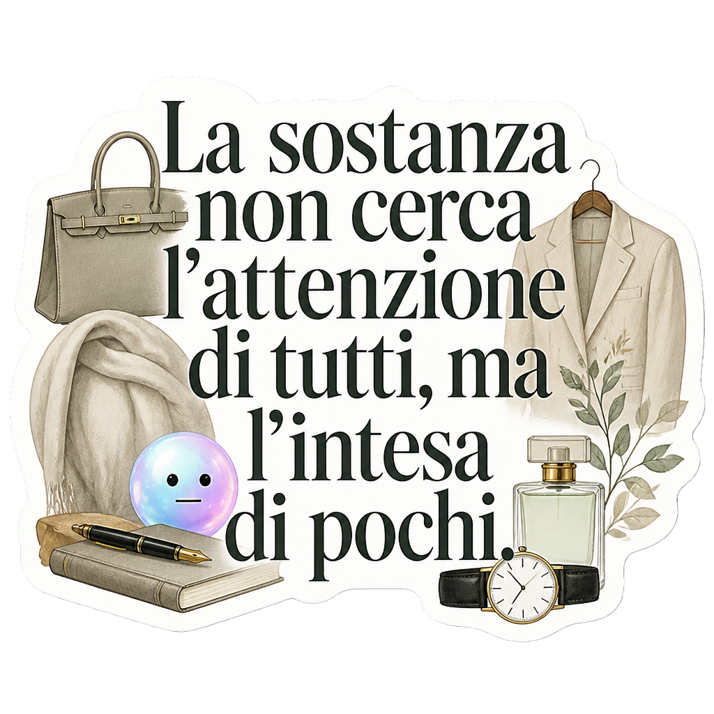 La sostanza non cerca l'attenzione di tutti, ma l'intesa di pochi.