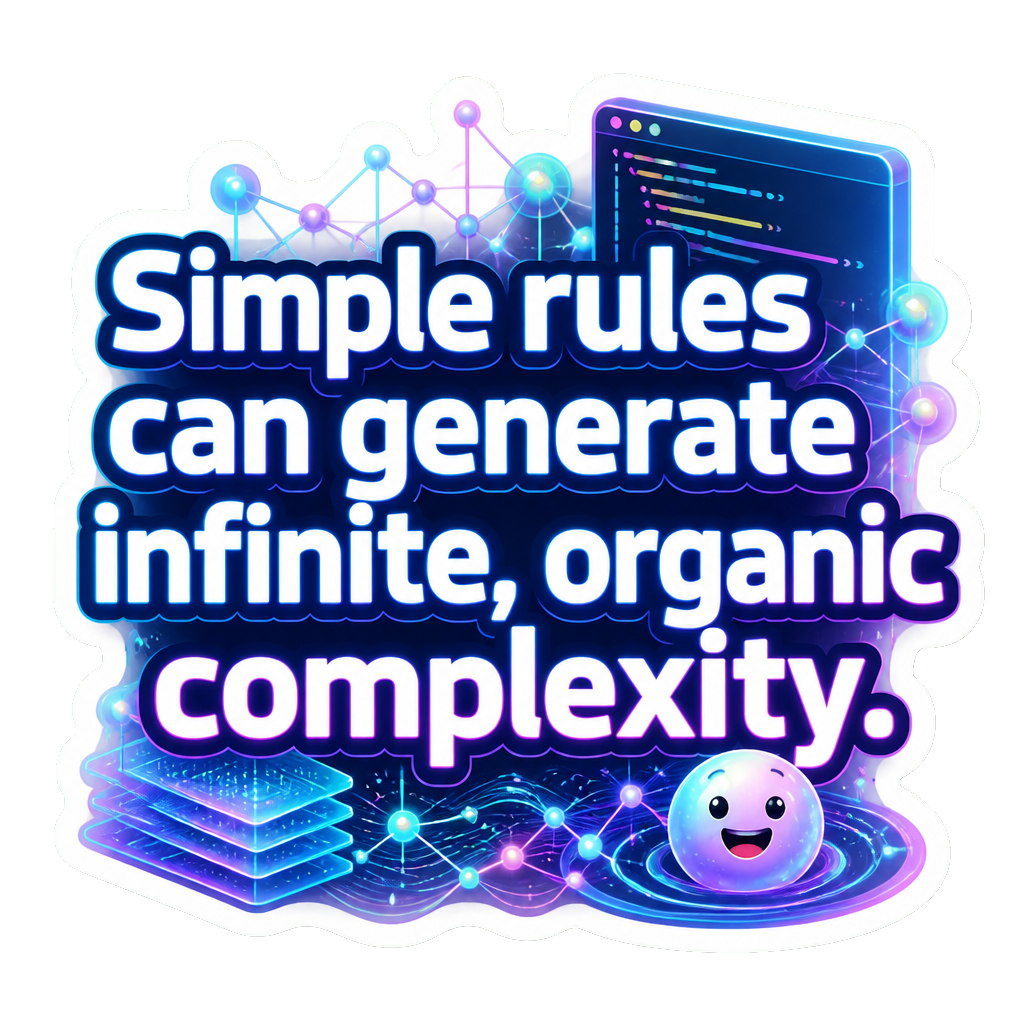 Simple rules can generate infinite, organic complexity.