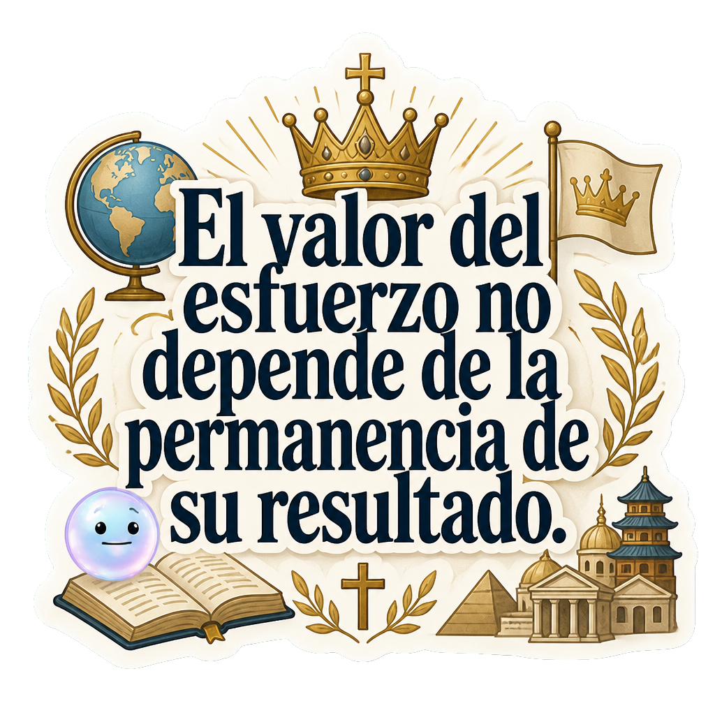 El valor del esfuerzo no depende de la permanencia de su resultado.