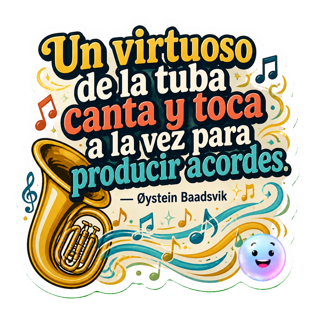 Un virtuoso de la tuba canta y toca a la vez para producir acordes.