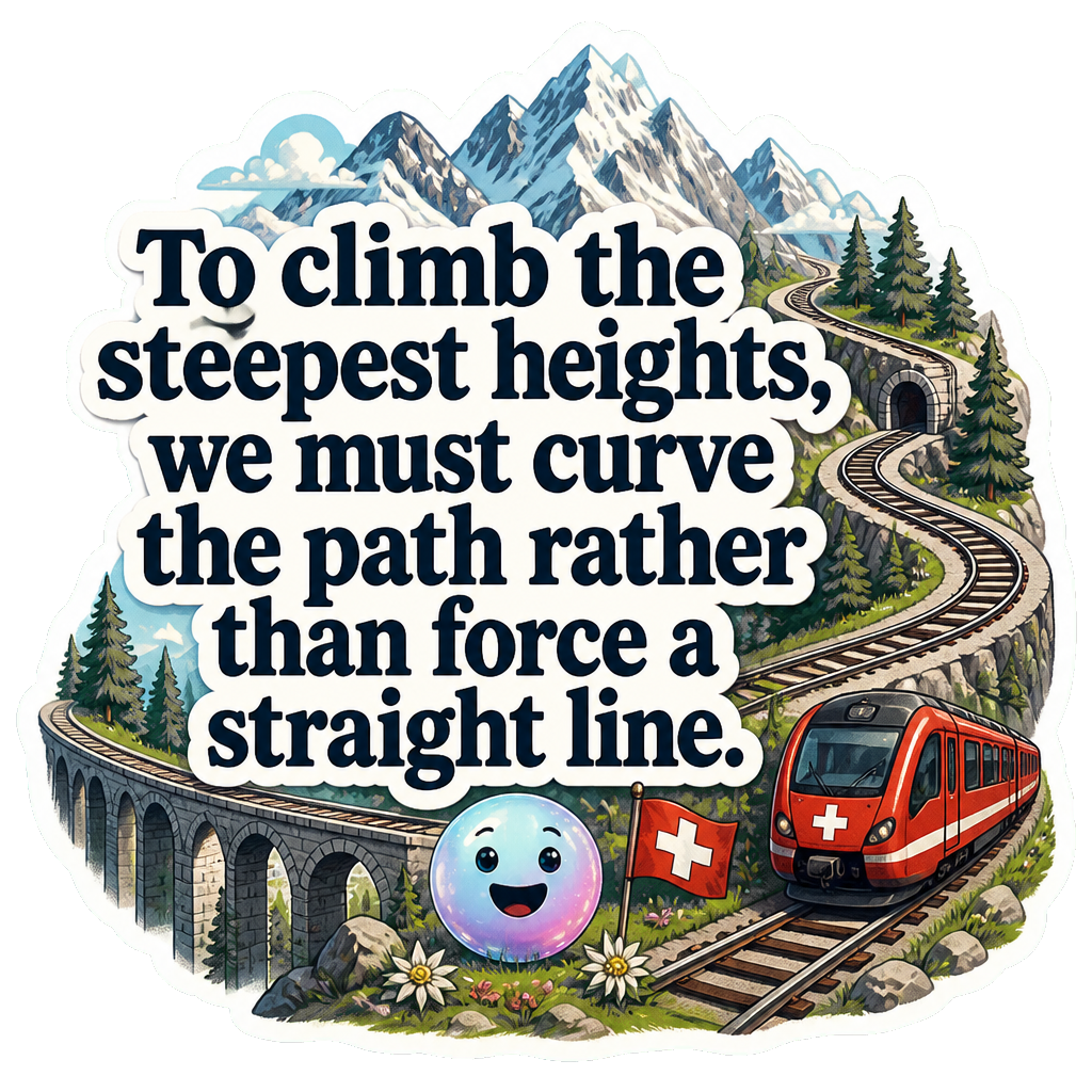 To climb the steepest heights, we must curve the path rather than force a straight line.