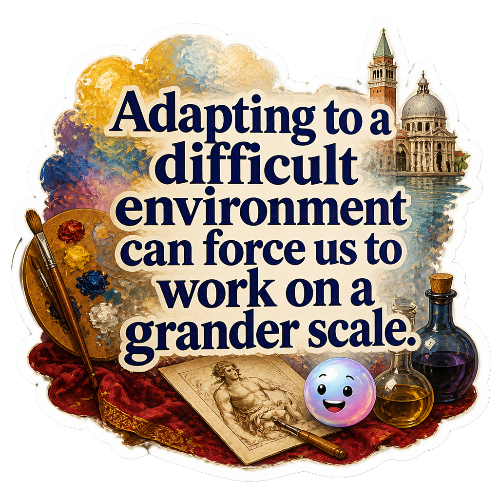 Adapting to a difficult environment can force us to work on a grander scale.