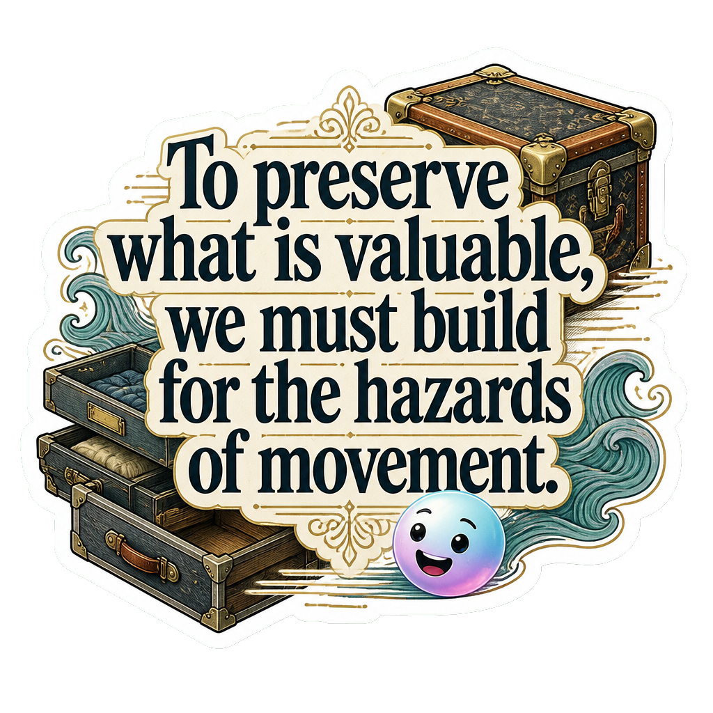 To preserve what is valuable, we must build for the hazards of movement.