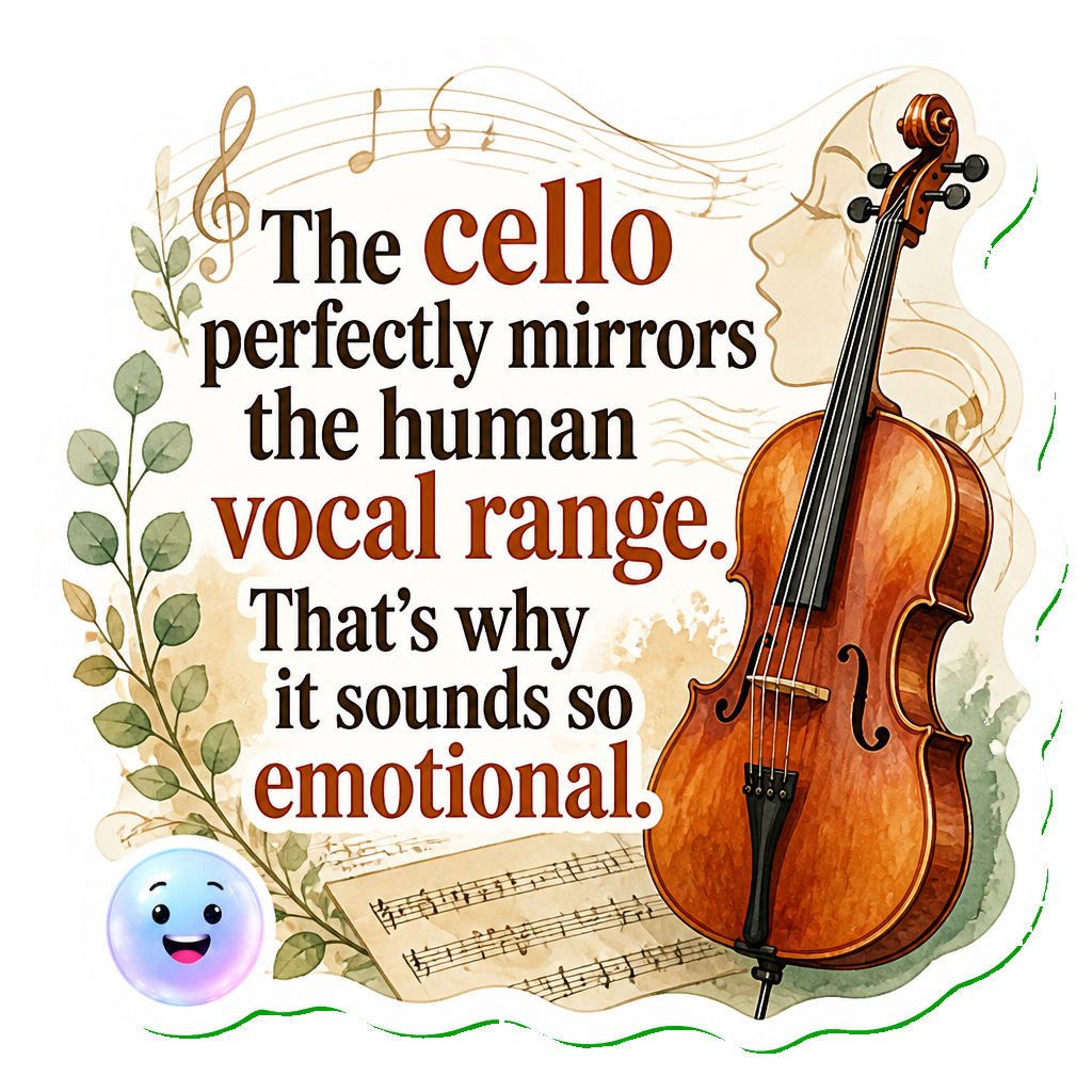 The cello perfectly mirrors the human vocal range. That's why it sounds so emotional.