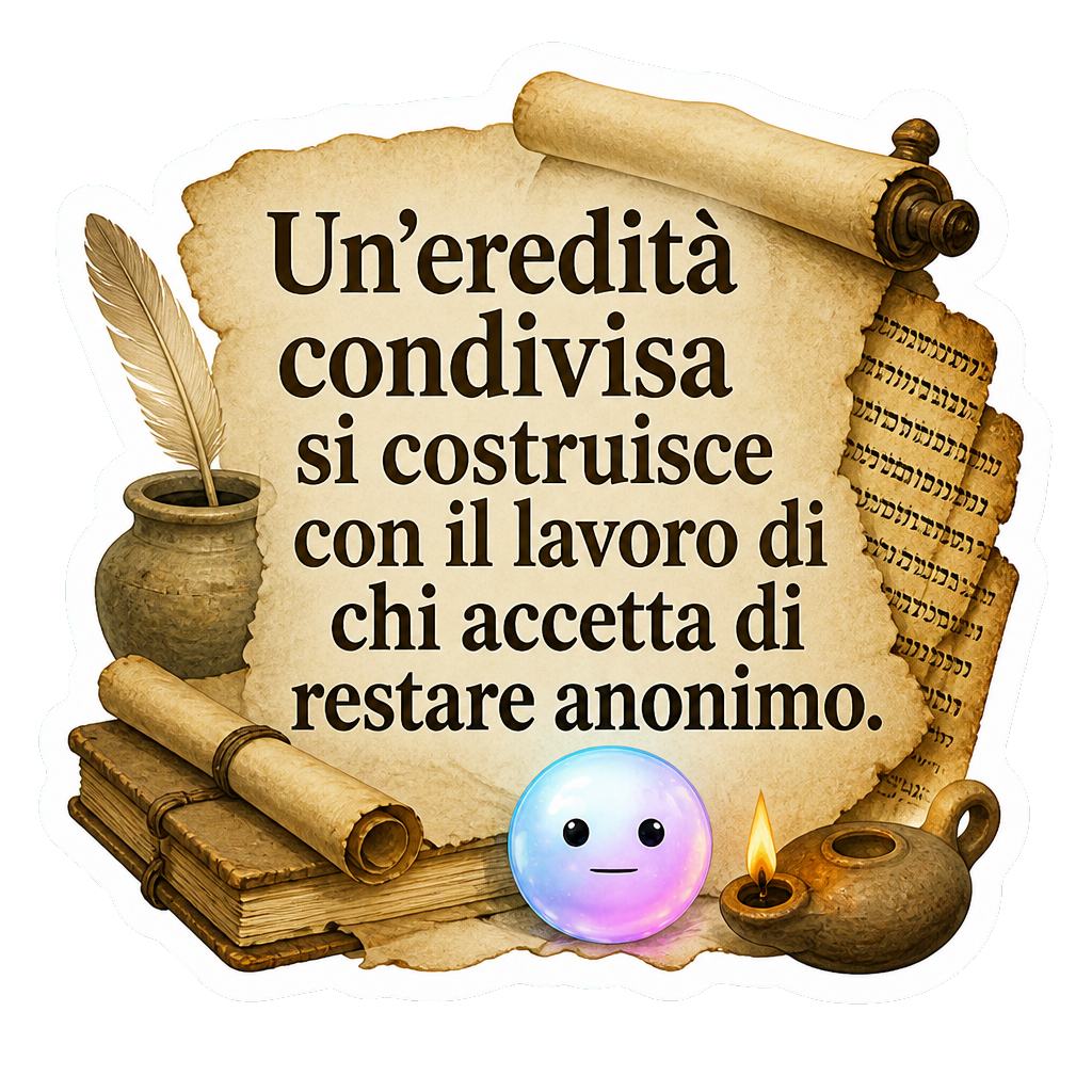 Un'eredità condivisa si costruisce con il lavoro di chi accetta di restare anonimo.
