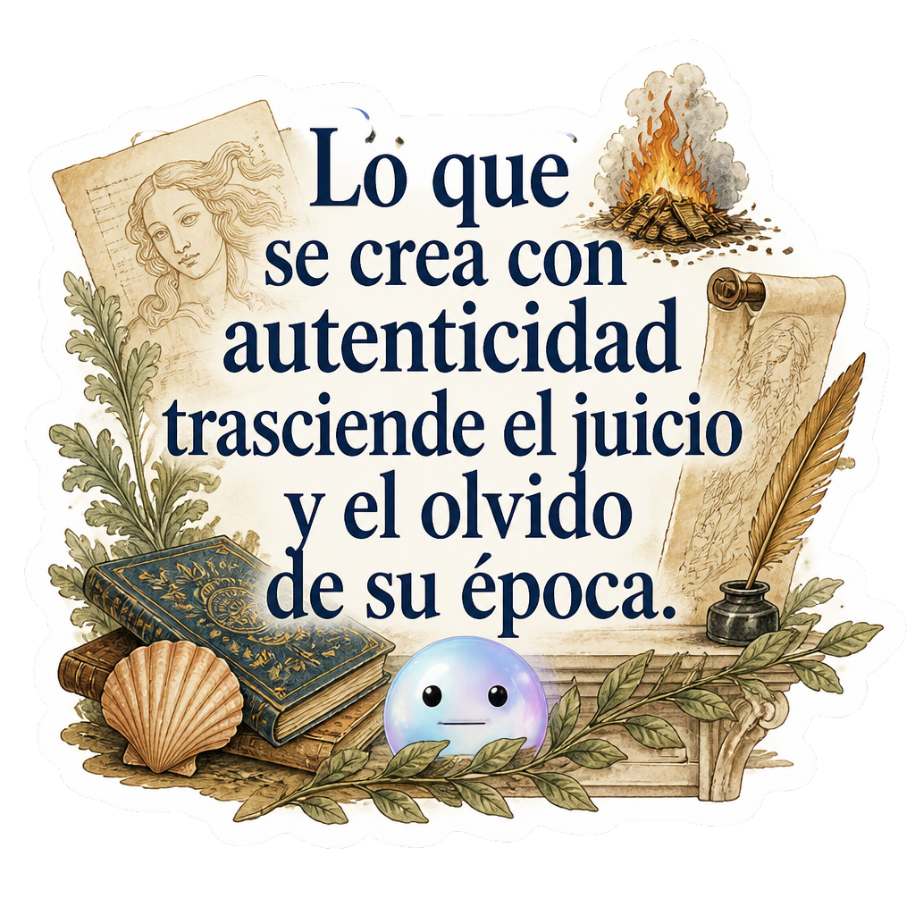 Lo que se crea con autenticidad trasciende el juicio y el olvido de su época.