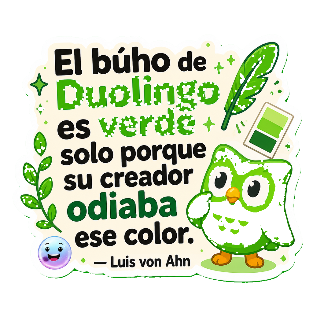 El búho de Duolingo es verde solo porque su creador odiaba ese color.