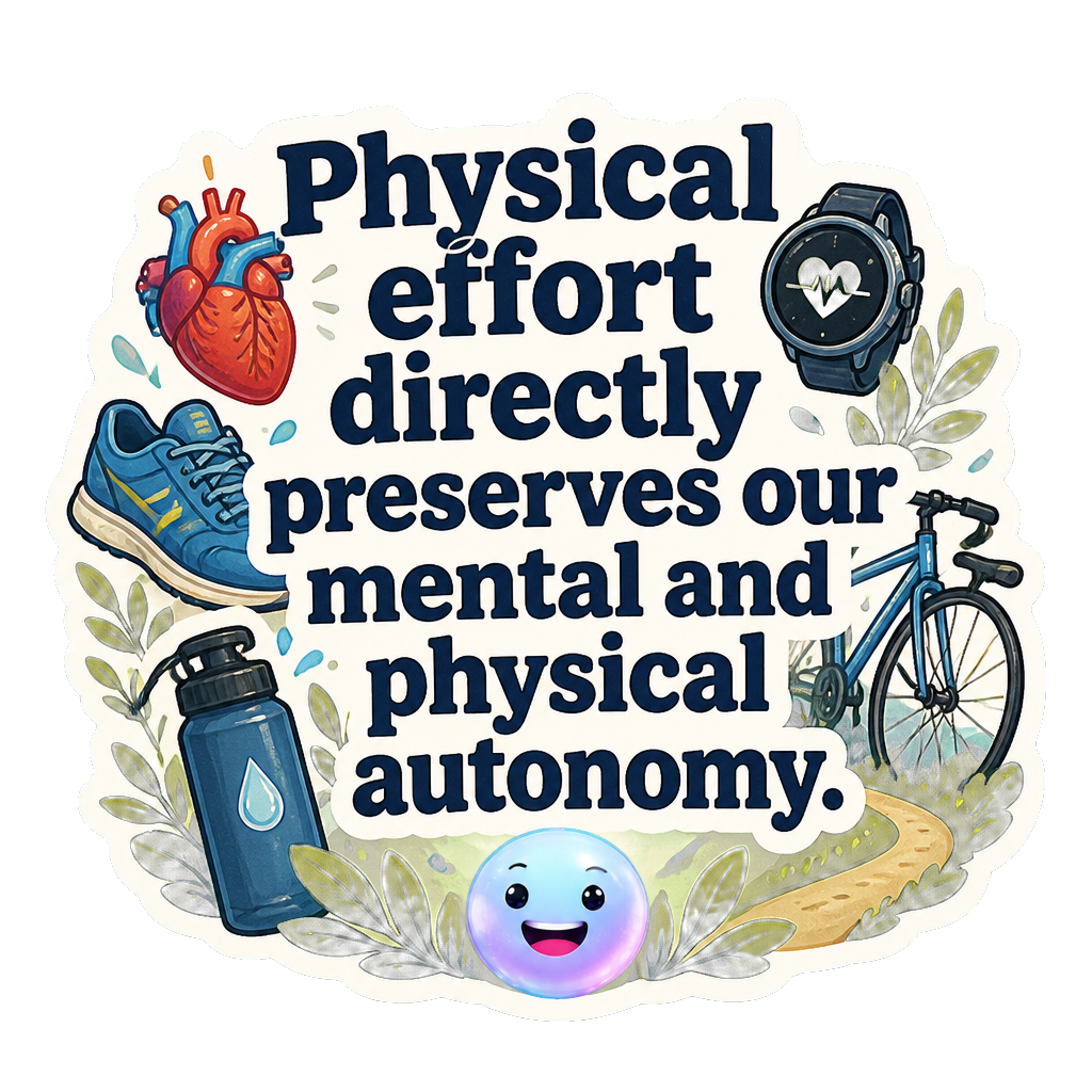 Physical effort directly preserves our mental and physical autonomy.