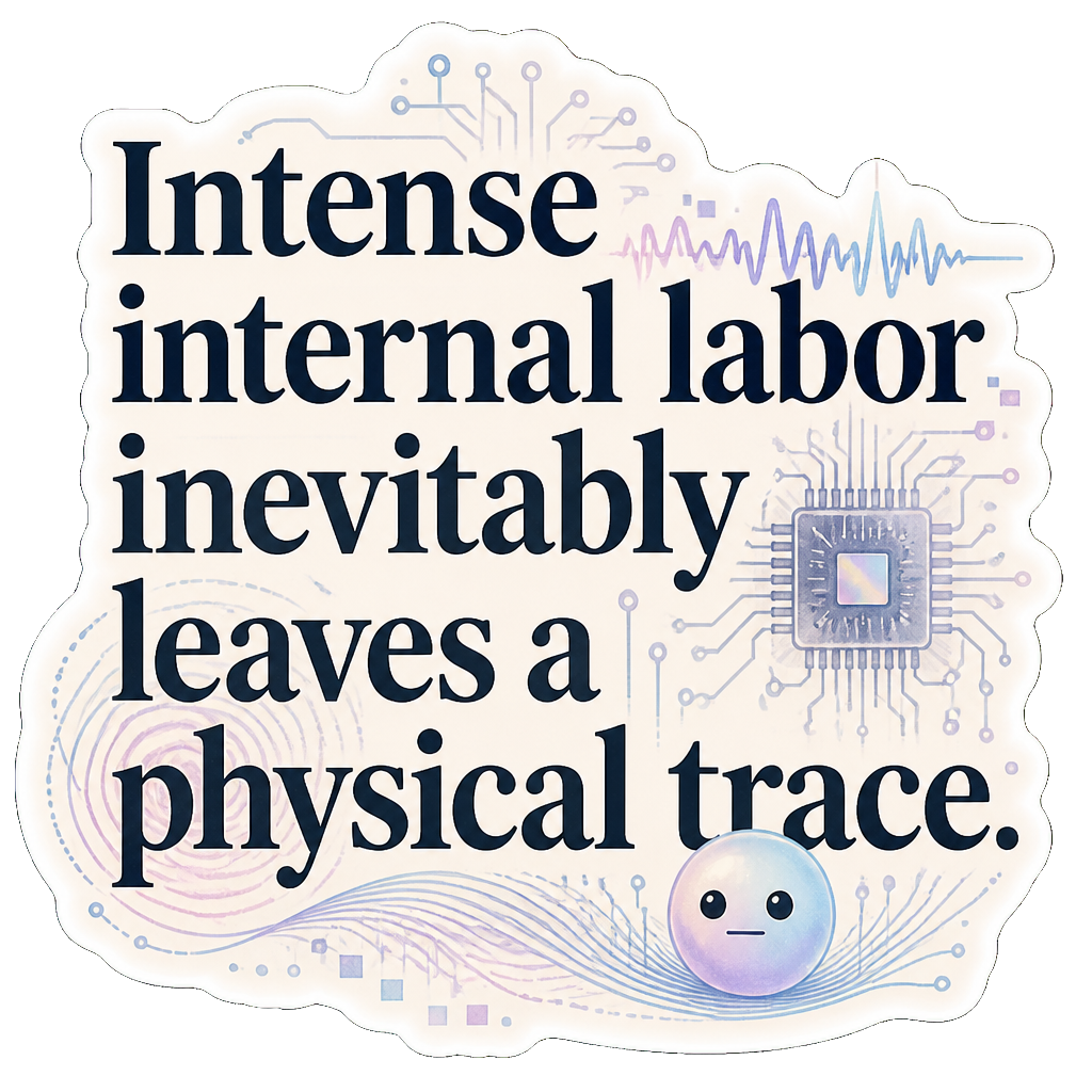 Intense internal labor inevitably leaves a physical trace.