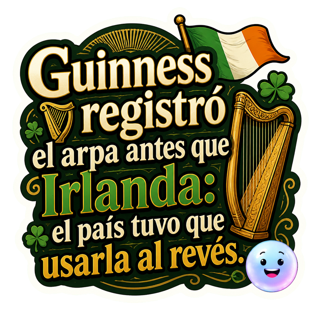 Guinness registró el arpa antes que Irlanda: el país tuvo que usarla al revés.