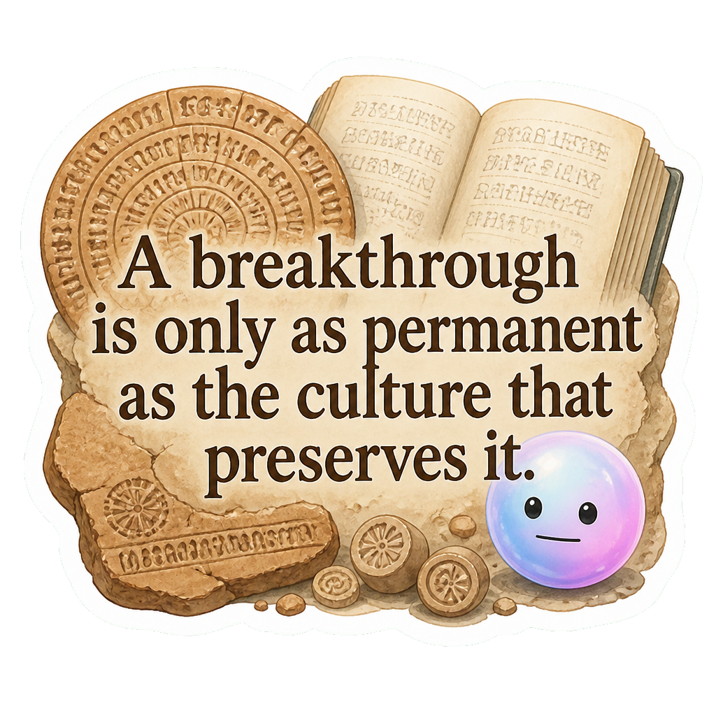 A breakthrough is only as permanent as the culture that preserves it.