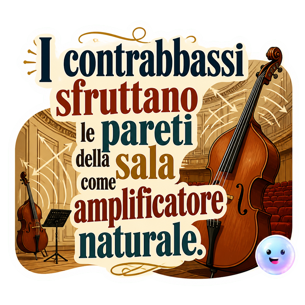 I contrabbassi sfruttano le pareti della sala come amplificatore naturale.