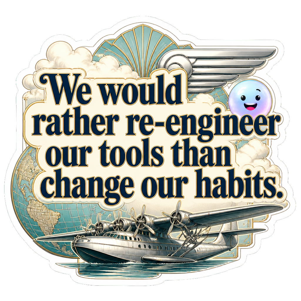 We would rather re-engineer our tools than change our habits.