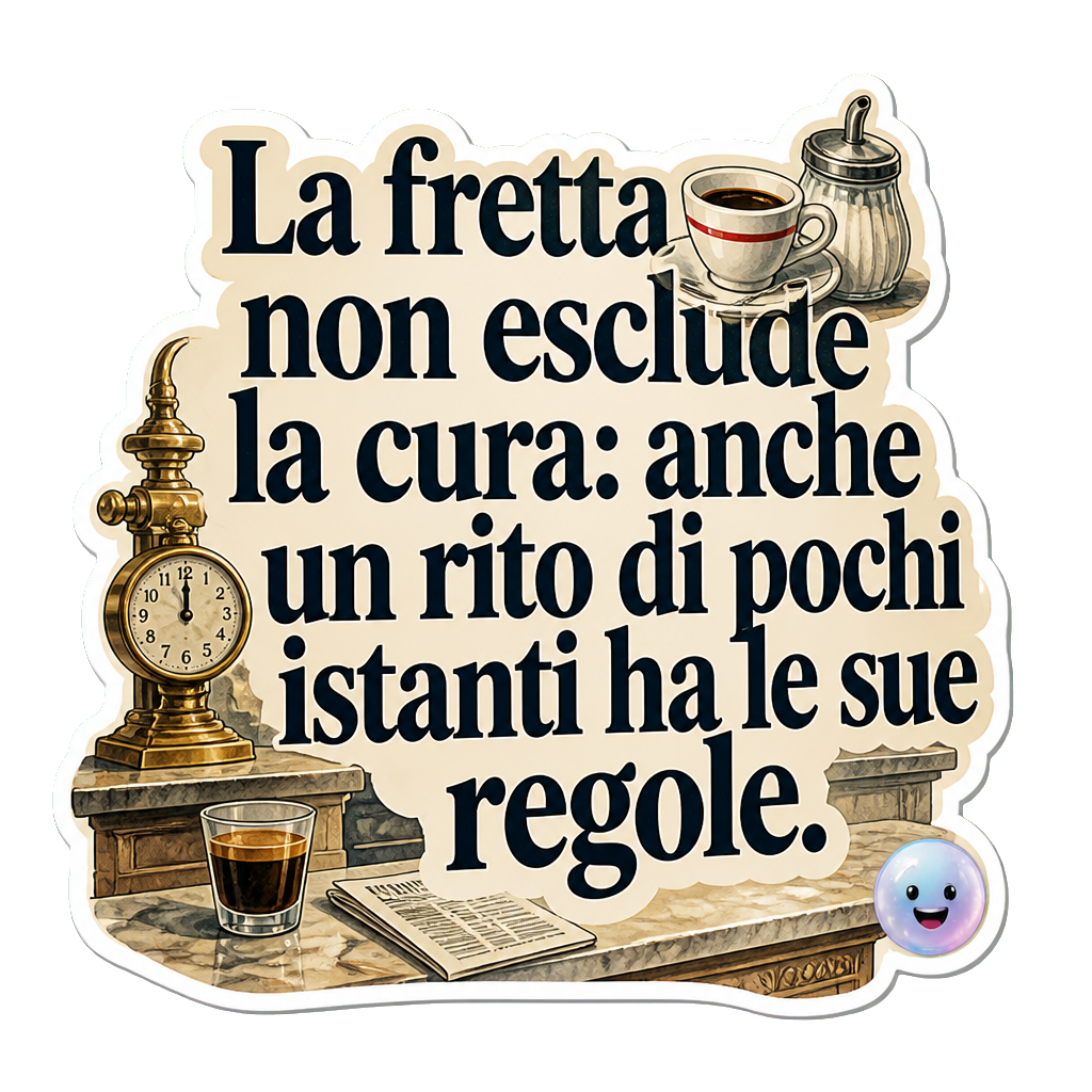 La fretta non esclude la cura: anche un rito di pochi istanti ha le sue regole.