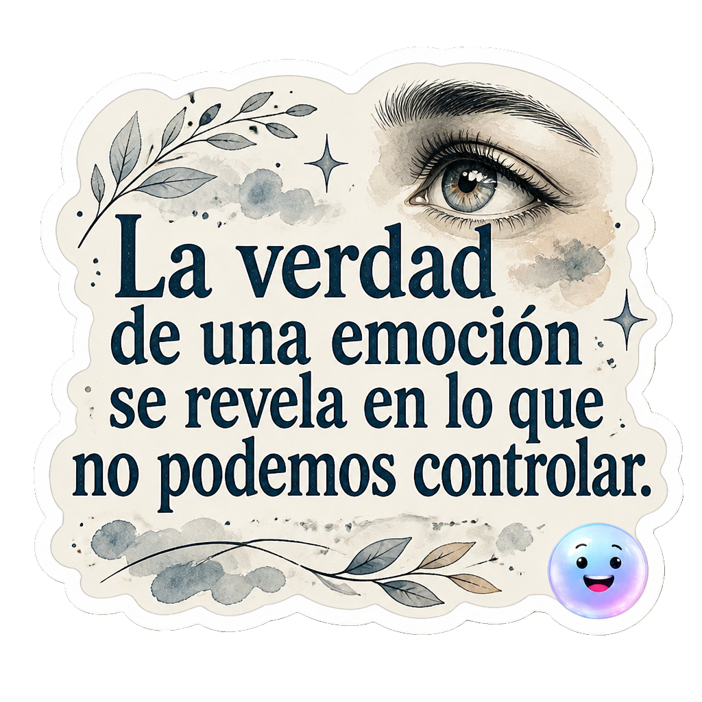 La verdad de una emoción se revela en lo que no podemos controlar.