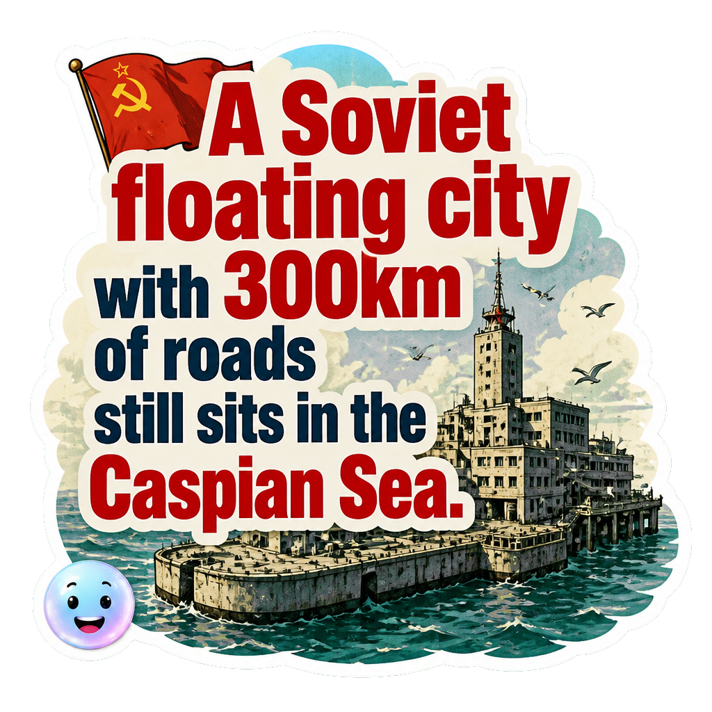 A Soviet floating city with 300km of roads still sits in the Caspian Sea.