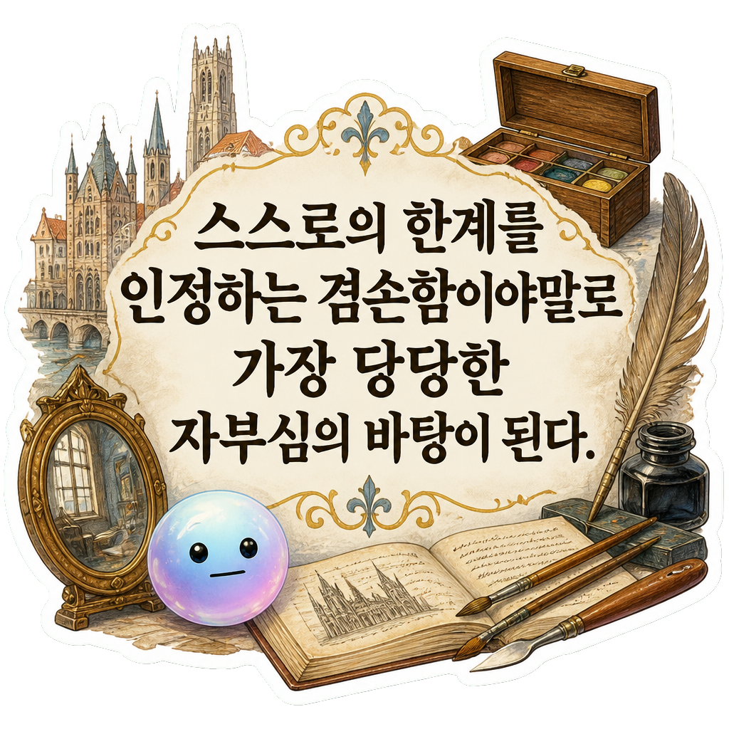 스스로의 한계를 인정하는 겸손함이야말로 가장 당당한 자부심의 바탕이 된다.