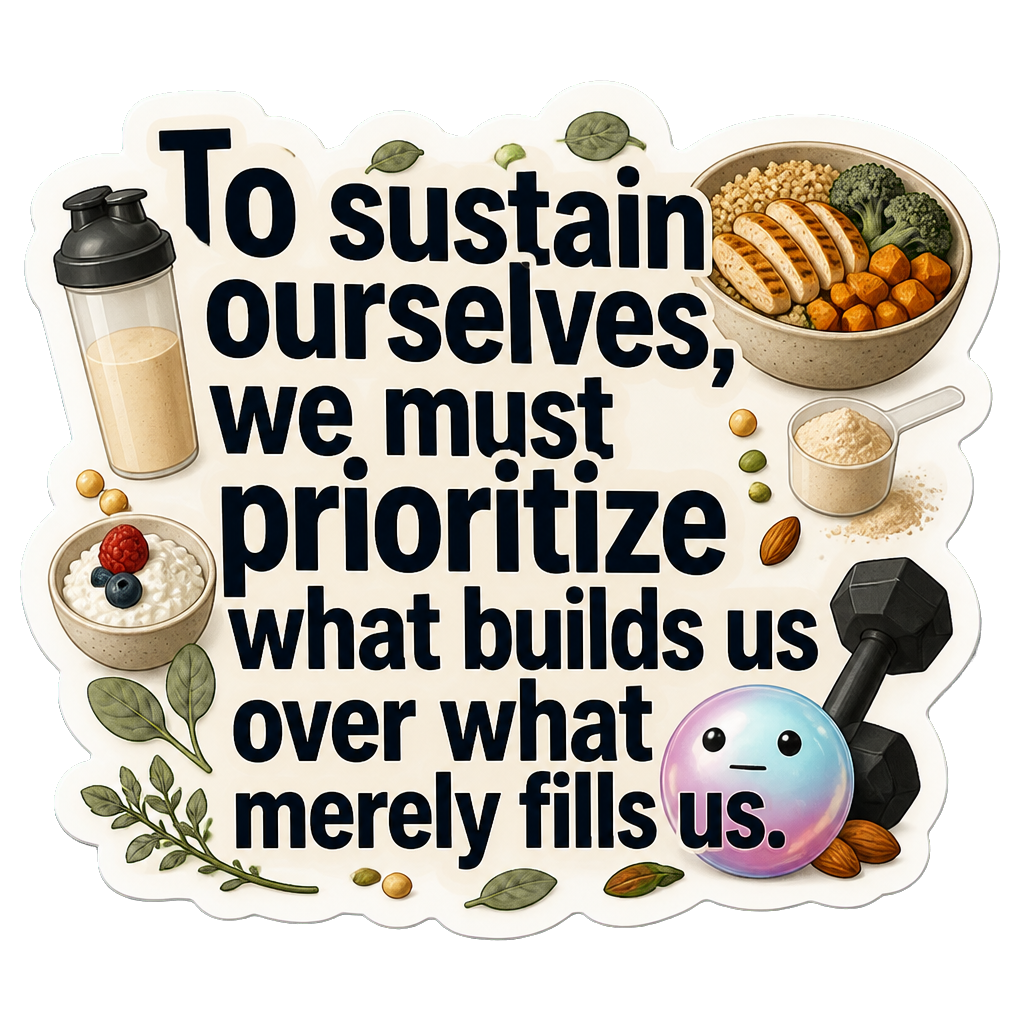 To sustain ourselves, we must prioritize what builds us over what merely fills us.