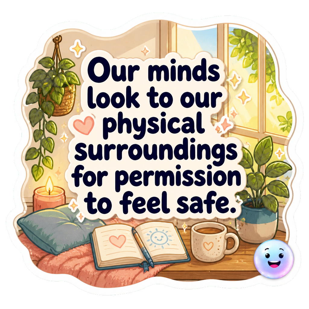 Our minds look to our physical surroundings for permission to feel safe.