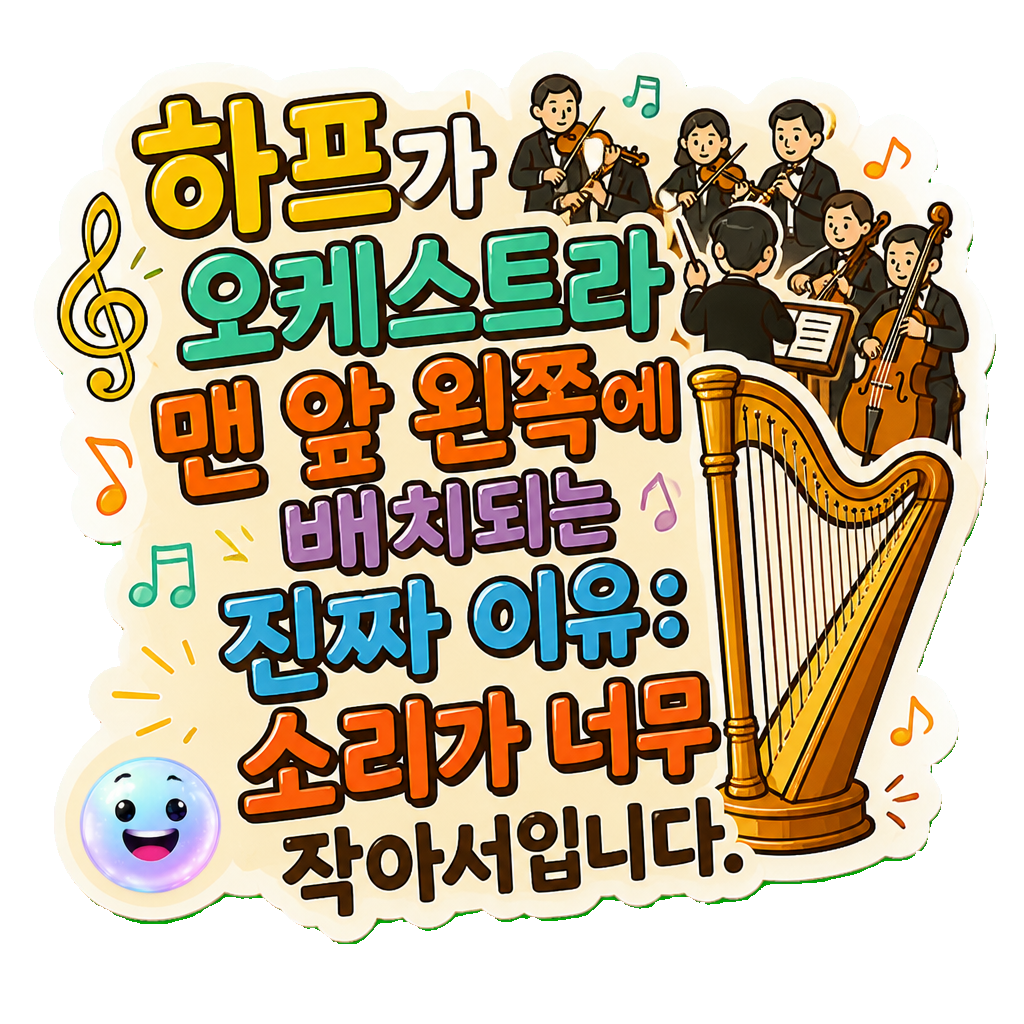 하프가 오케스트라 맨 앞 왼쪽에 배치되는 진짜 이유: 소리가 너무 작아서입니다.