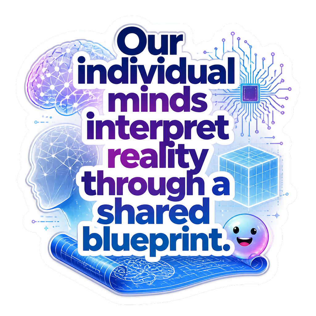 Our individual minds interpret reality through a shared blueprint.