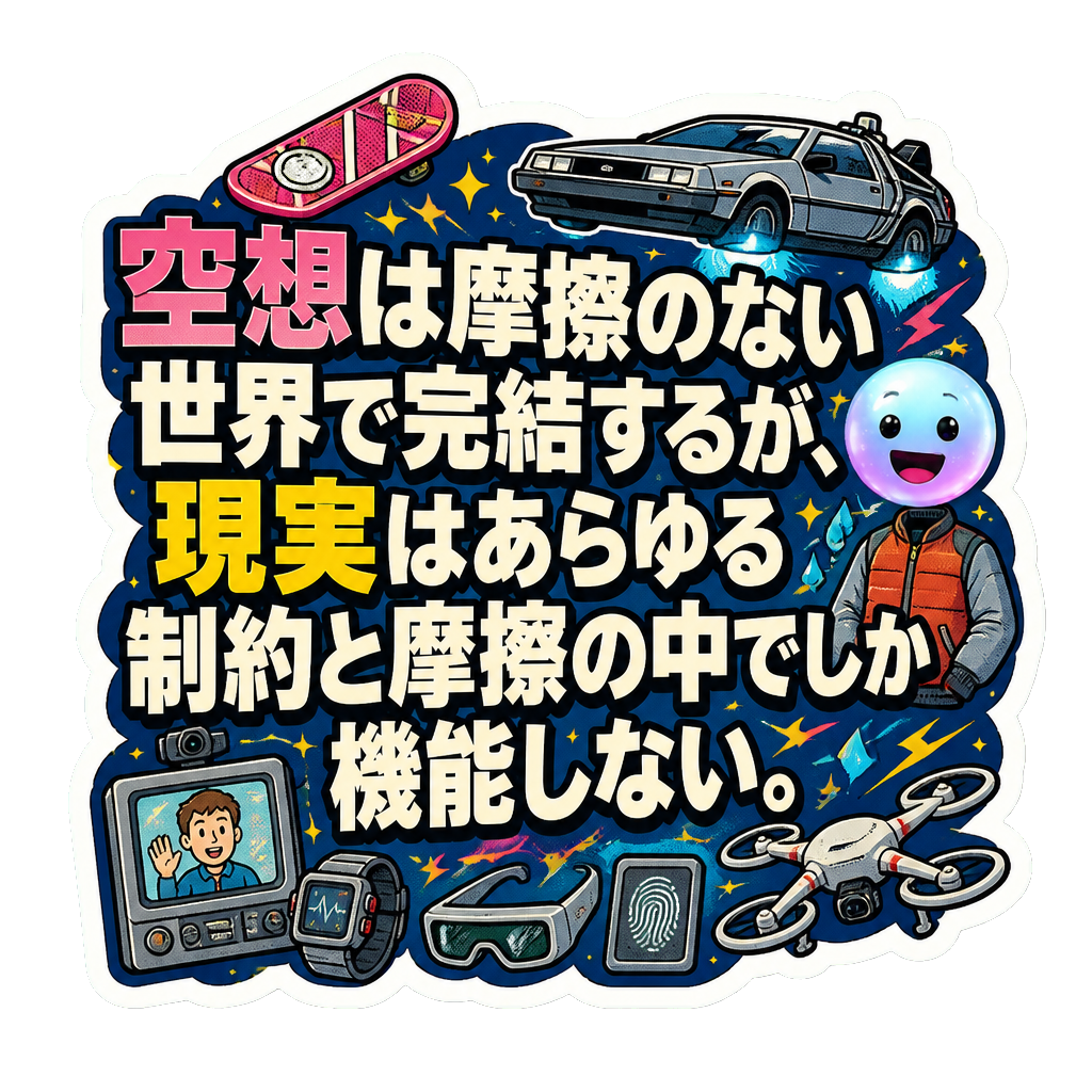 空想は摩擦のない世界で完結するが、現実はあらゆる制約と摩擦の中でしか機能しない。