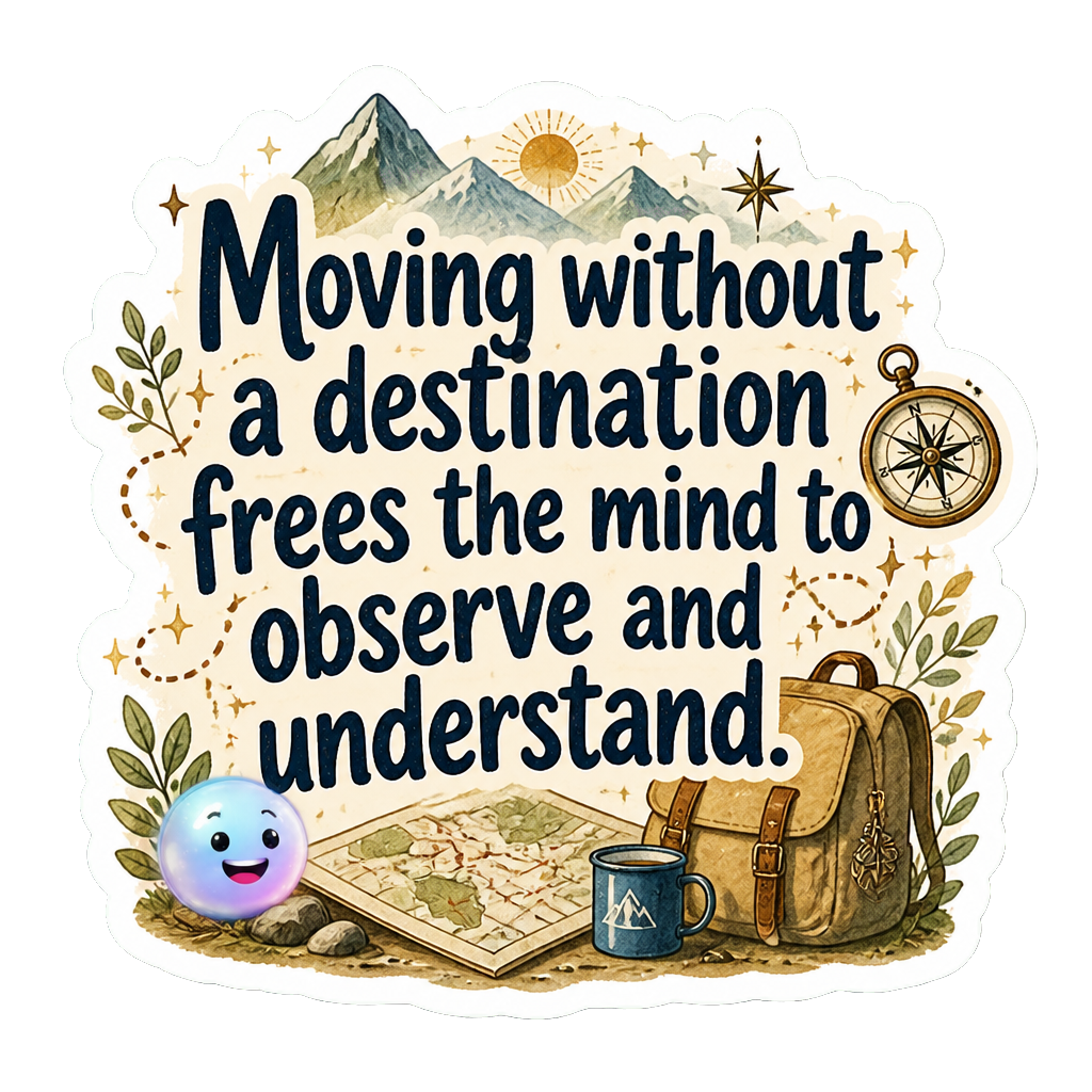 Moving without a destination frees the mind to observe and understand.
