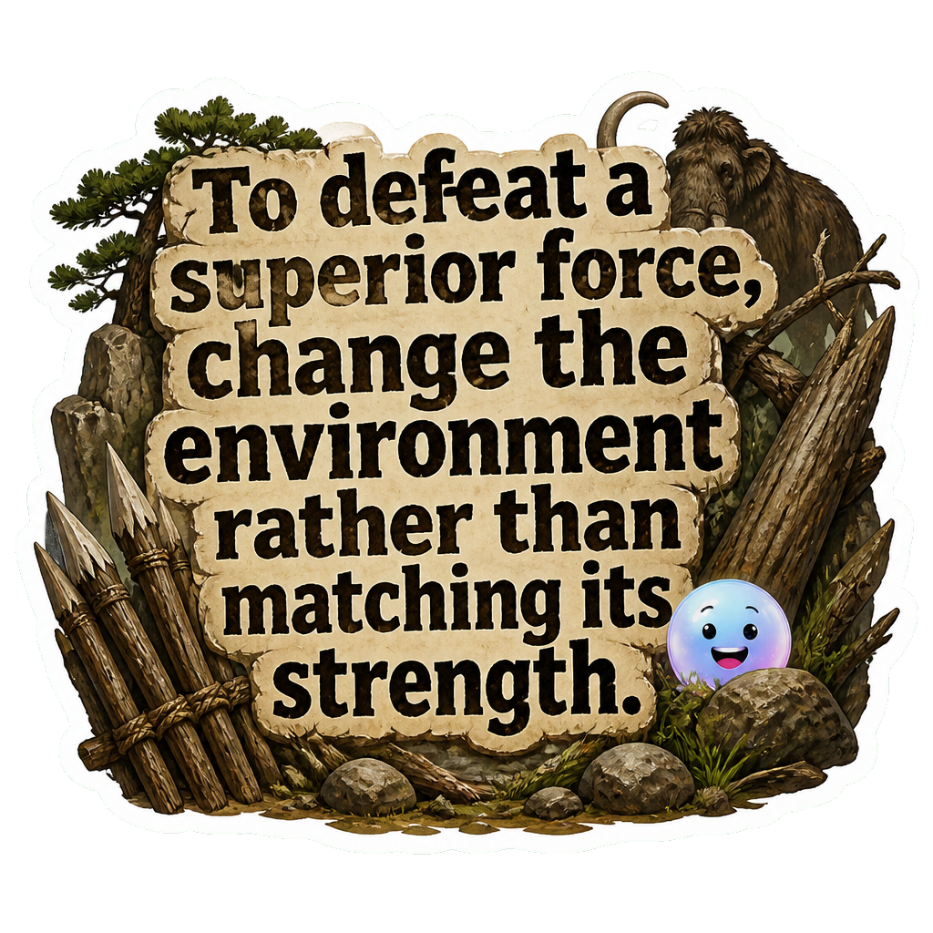 To defeat a superior force, change the environment rather than matching its strength.