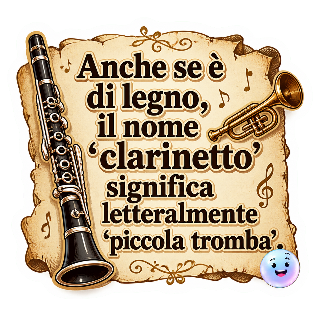 Anche se è di legno, il nome 'clarinetto' significa letteralmente 'piccola tromba'.