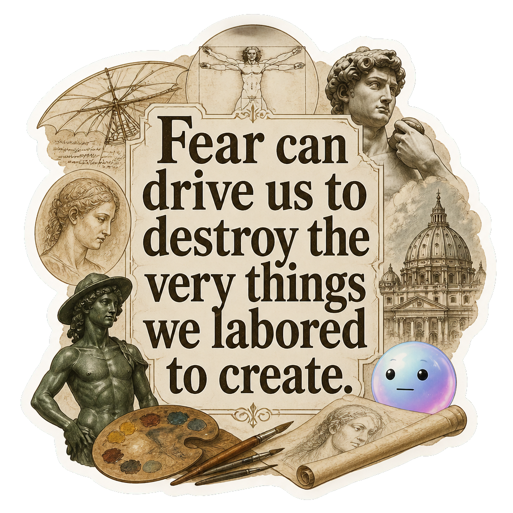 Fear can drive us to destroy the very things we labored to create.