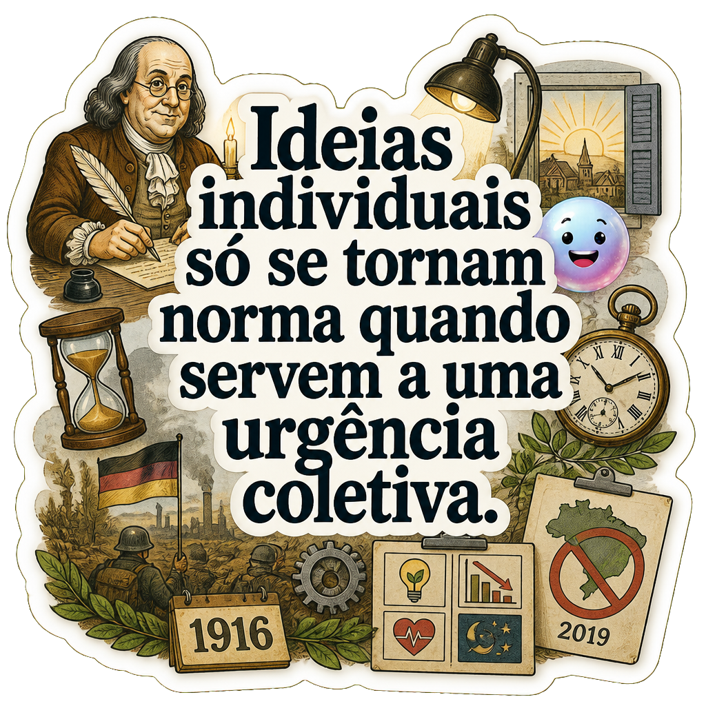 Ideias individuais só se tornam norma quando servem a uma urgência coletiva.