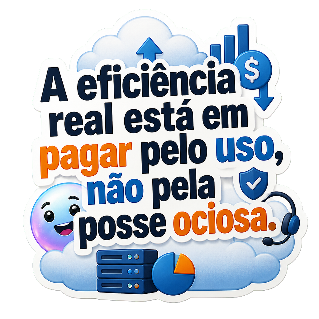 A eficiência real está em pagar pelo uso, não pela posse ociosa.