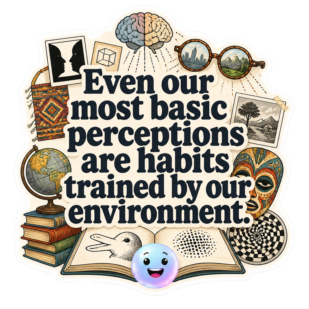 Even our most basic perceptions are habits trained by our environment.