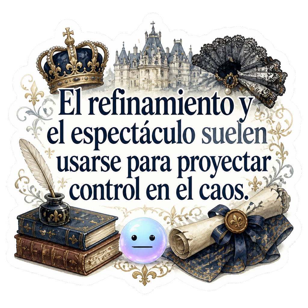 El refinamiento y el espectáculo suelen usarse para proyectar control en el caos.